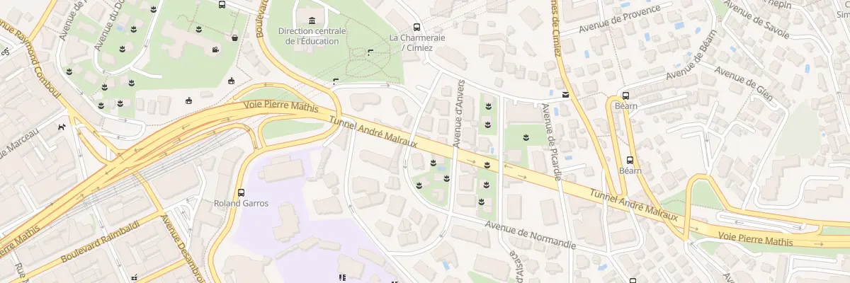 Plan du 8 Av de Bruxelles à Nice