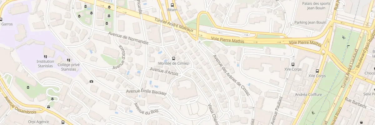Plan du 38 Av de Mendiguren à Nice