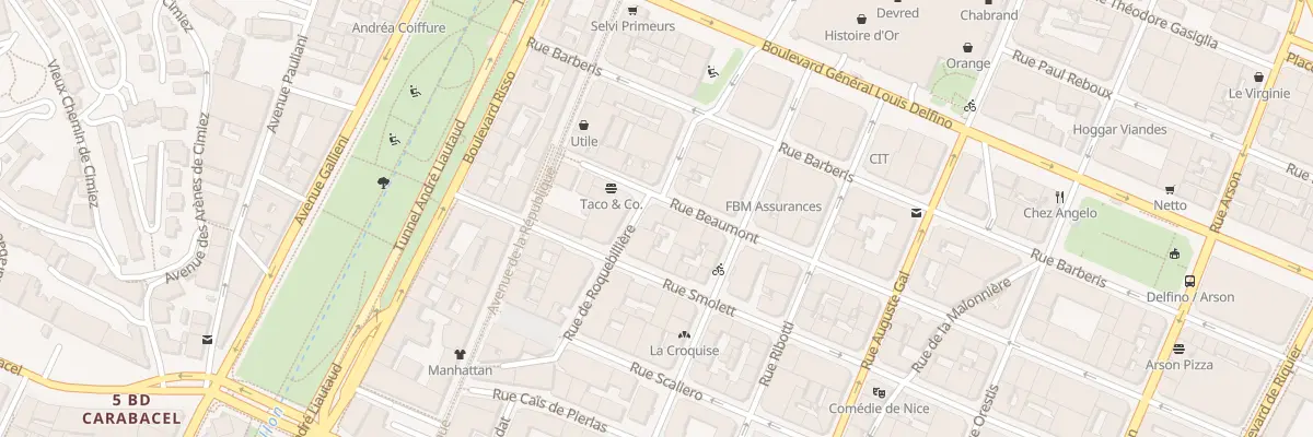 Plan du 10 Rue Beaumont à Nice