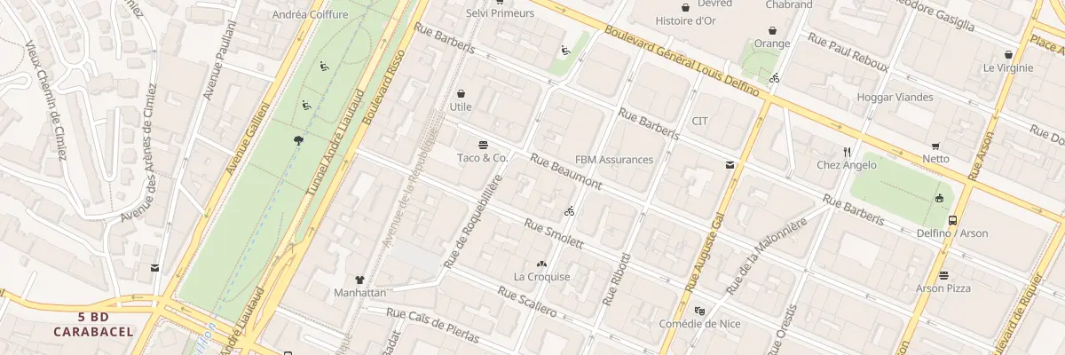 Plan du 12 Rue Beaumont à Nice