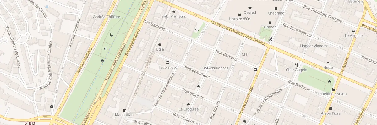 Plan du 9B Rue Beaumont à Nice