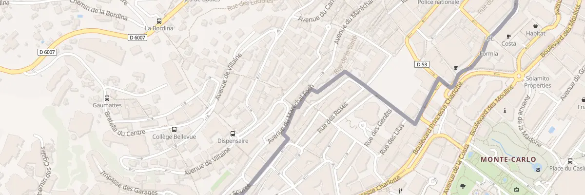 Plan du 1 Rue du Pfr Calmette à Beausoleil