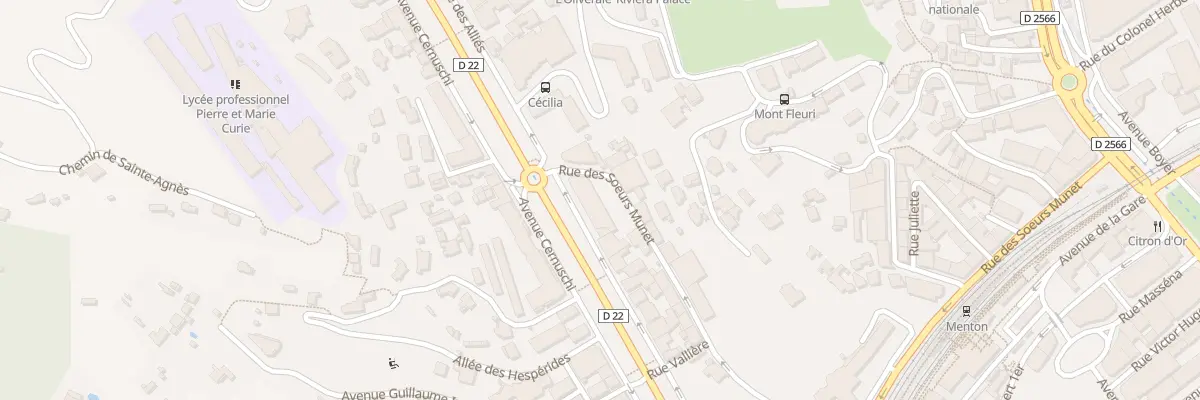 Plan du 66 Av des Alliès à Menton
