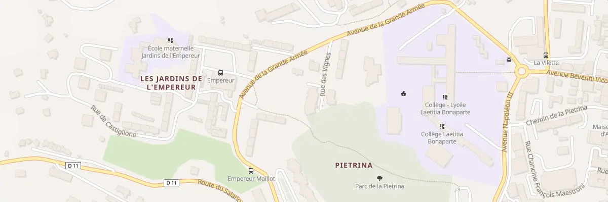 Plan du 9001 Res La Pietrina Ave Gde Armee à Ajaccio