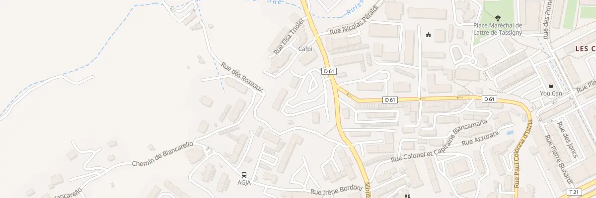 Plan du 9032 Rue Col Cap Biancamaria à Ajaccio