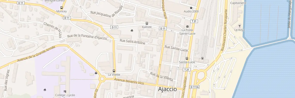 Plan du 9002 Rue de St Antoine à Ajaccio