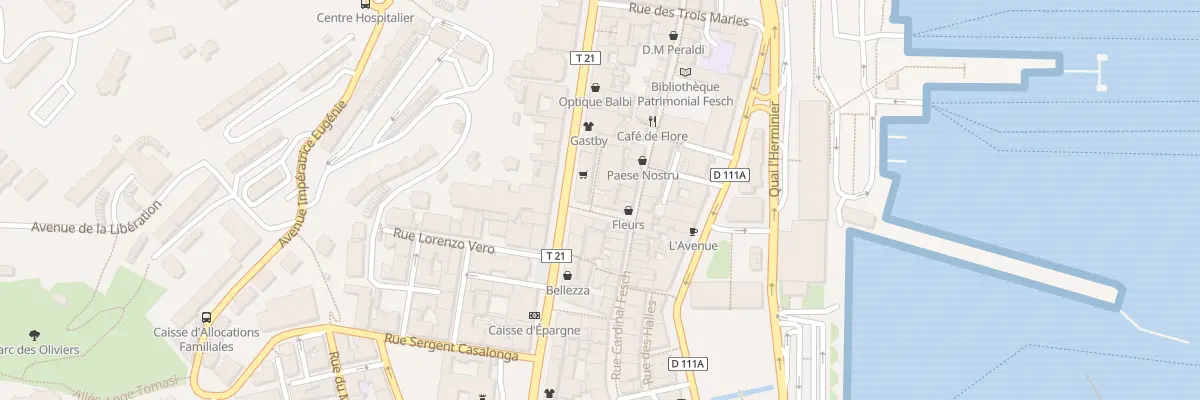 Plan du 2 Rue Sébastiani à Ajaccio