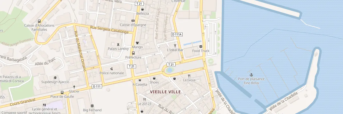 Plan du 2 Rue Cardinal Fesch à Ajaccio