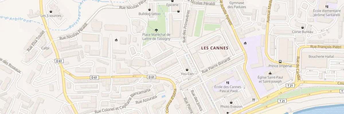 Plan du 9001 Res des Cannes à Ajaccio