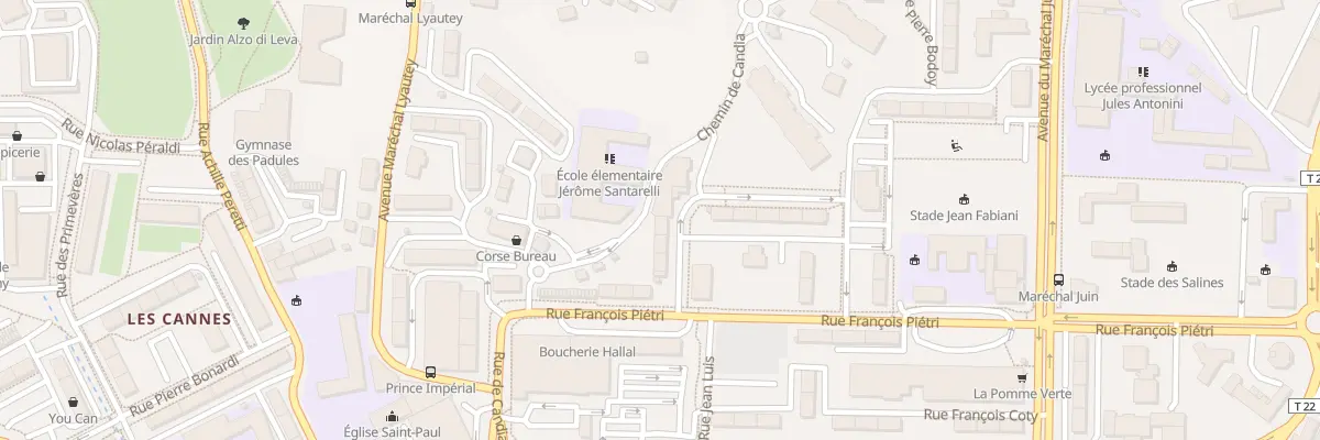 Plan du 9034 Rue de Candia à Ajaccio