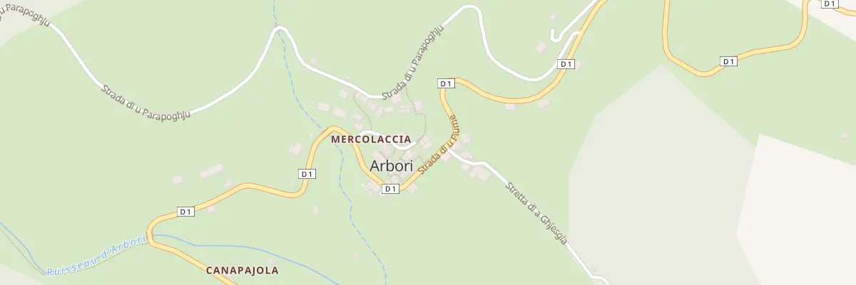 Plan de Mercolaccia à Arbori