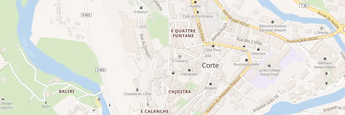 Plan du 2 Rpe de la Fontaine à Corte