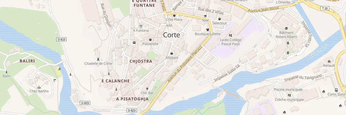 Plan du 7 Rue du Professeur Santiaggi à Corte