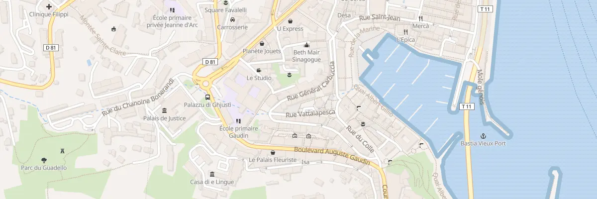 Plan du 12 Rue General de Carbuccia à Bastia