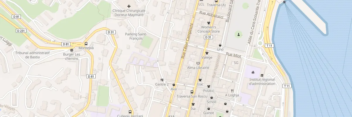 Plan du 15 Rue César Campinchi à Bastia