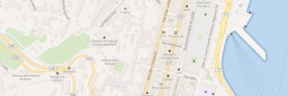 Plan du 21B Rue César Campinchi à Bastia