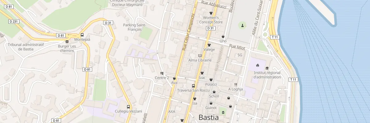Plan du 12 Rue César Campinchi à Bastia
