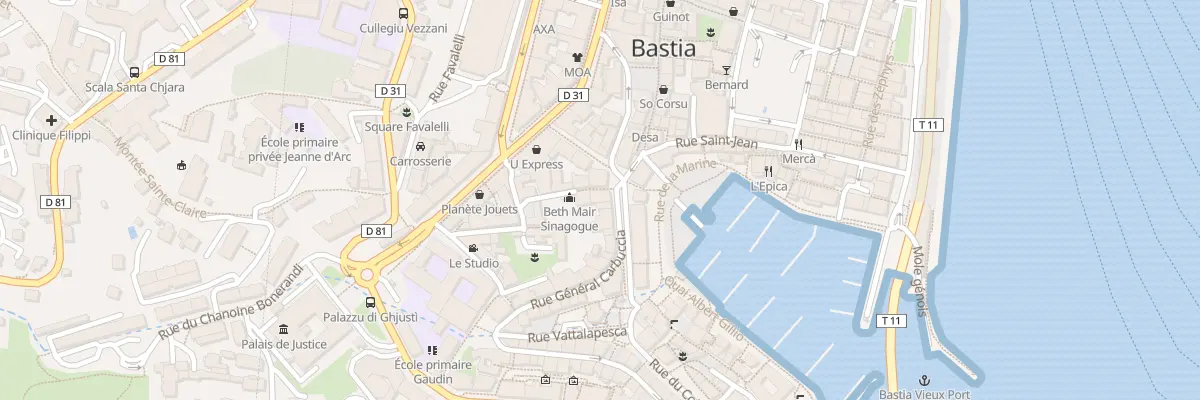 Plan du 27 Rue General de Carbuccia à Bastia