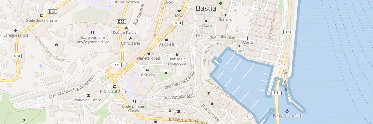 Plan du 23 Rue General de Carbuccia à Bastia