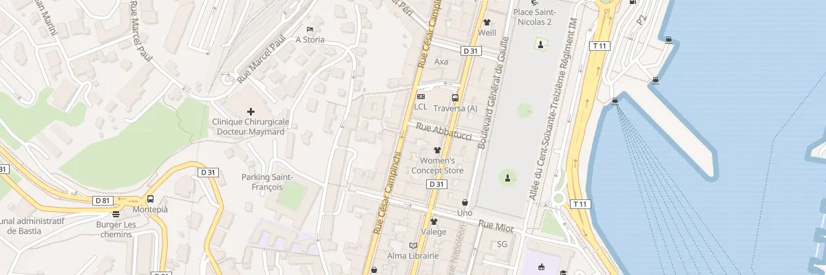 Plan du 22 Rue César Campinchi à Bastia