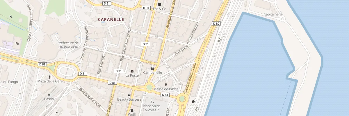 Plan du 2 Rue Cdt Luce Casabianca à Bastia