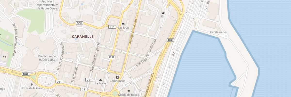 Plan du 7 Rue Cdt Luce Casabianca à Bastia