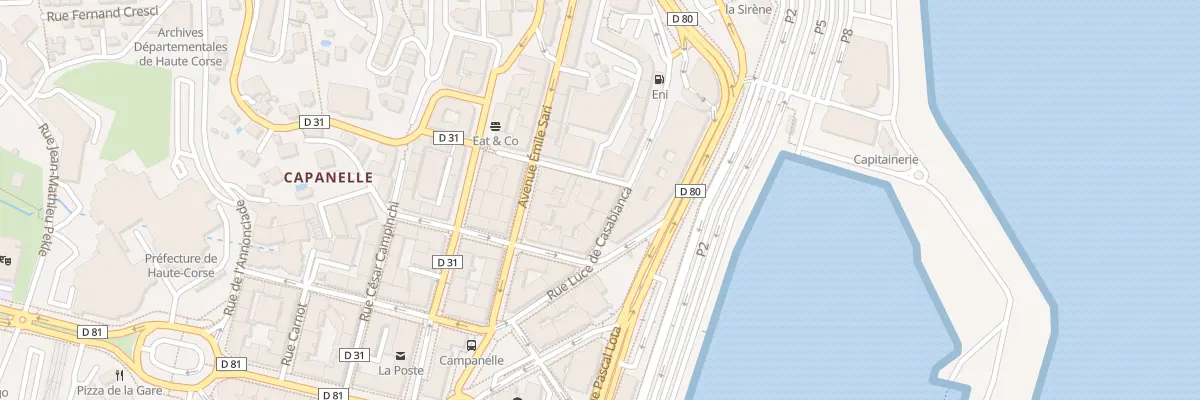 Plan du 9 Rue Cdt Luce Casabianca à Bastia