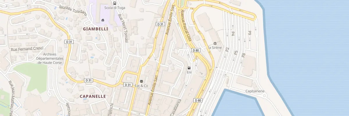 Plan du 25 Rue Cdt Luce Casabianca à Bastia