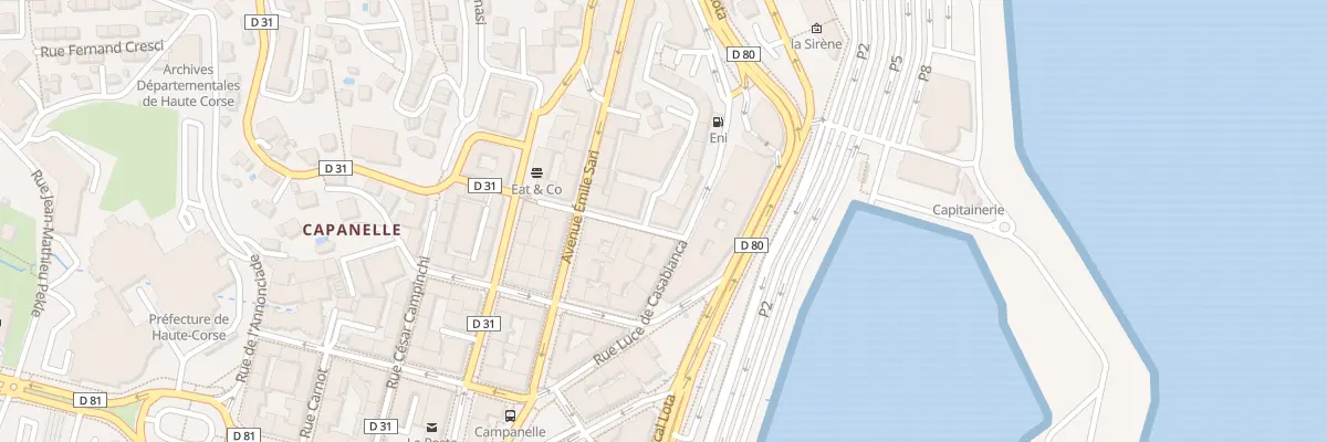 Plan du 11 Rue Cdt Luce Casabianca à Bastia