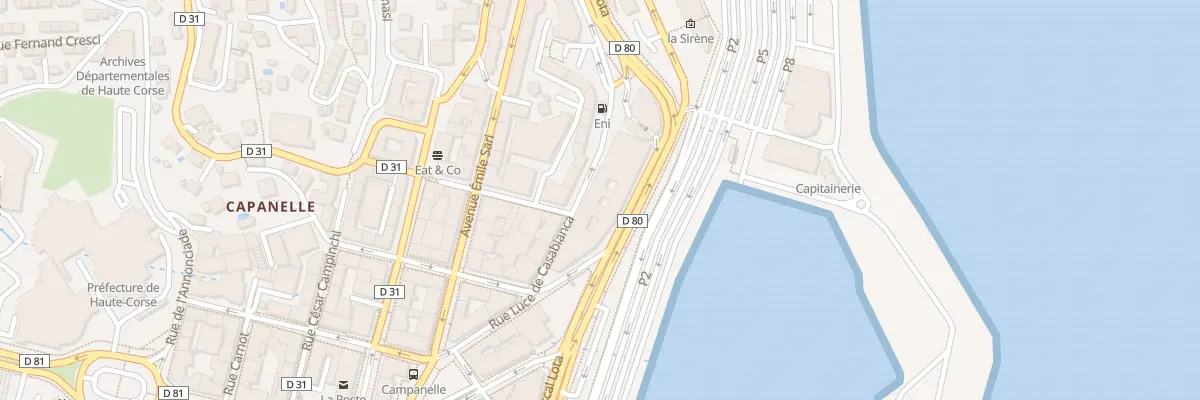 Plan du 10 Rue Cdt Luce Casabianca à Bastia